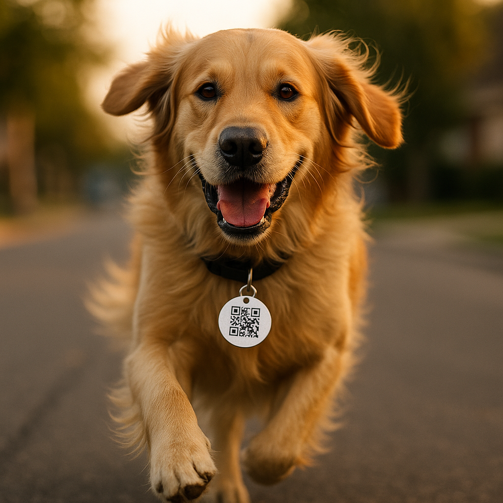 Perro con Placa ID Inteligente